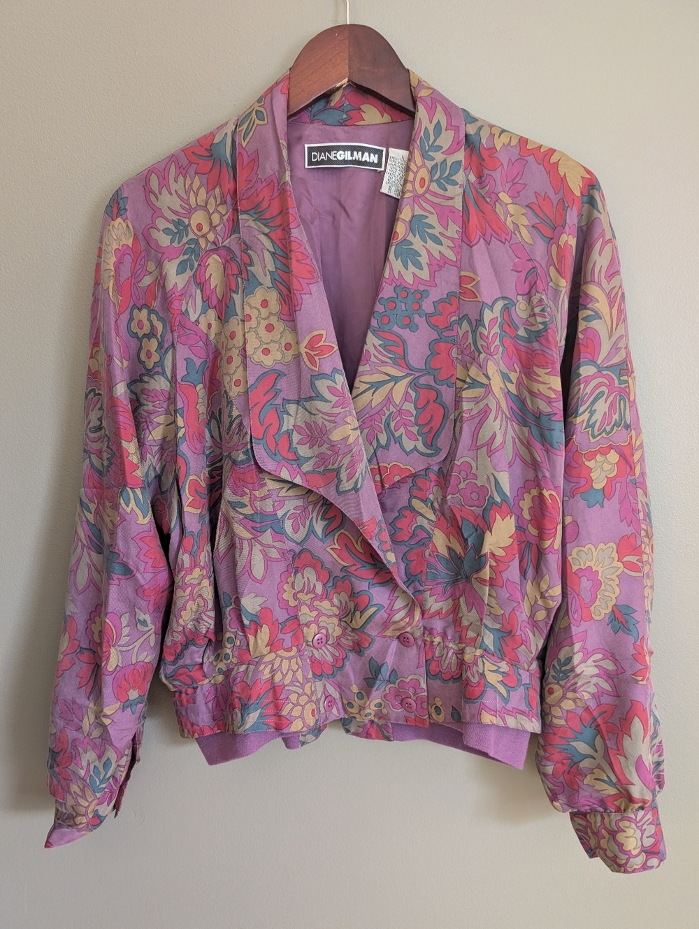 Vintage Diane Gilman Silk Jacket Size Large